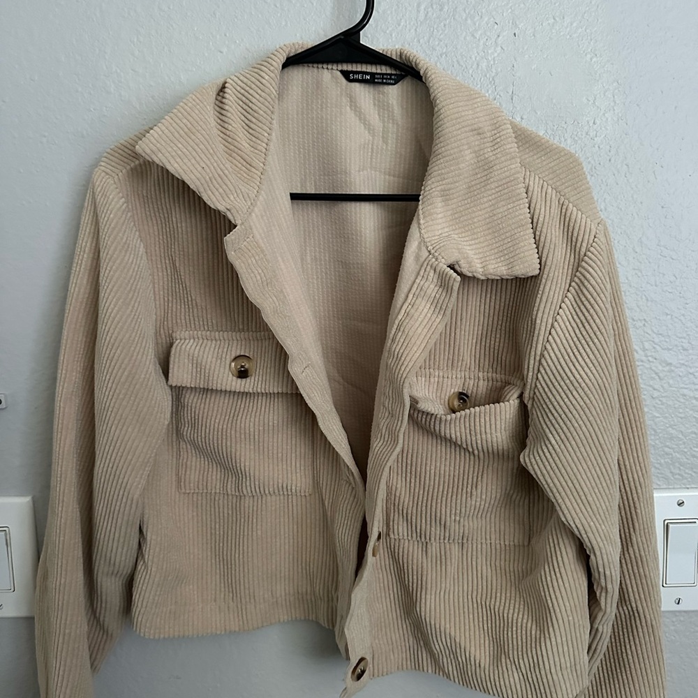 SHEIN Light Tan Corduroy Jacket
